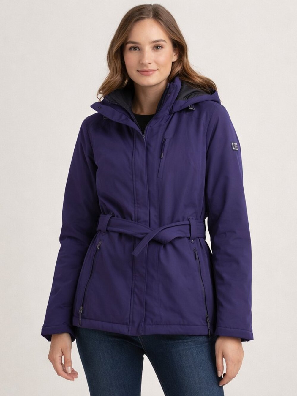 ZeroXposur Coat Size Medium Purple Hooded. NWT Belted - Picture 1 of 13